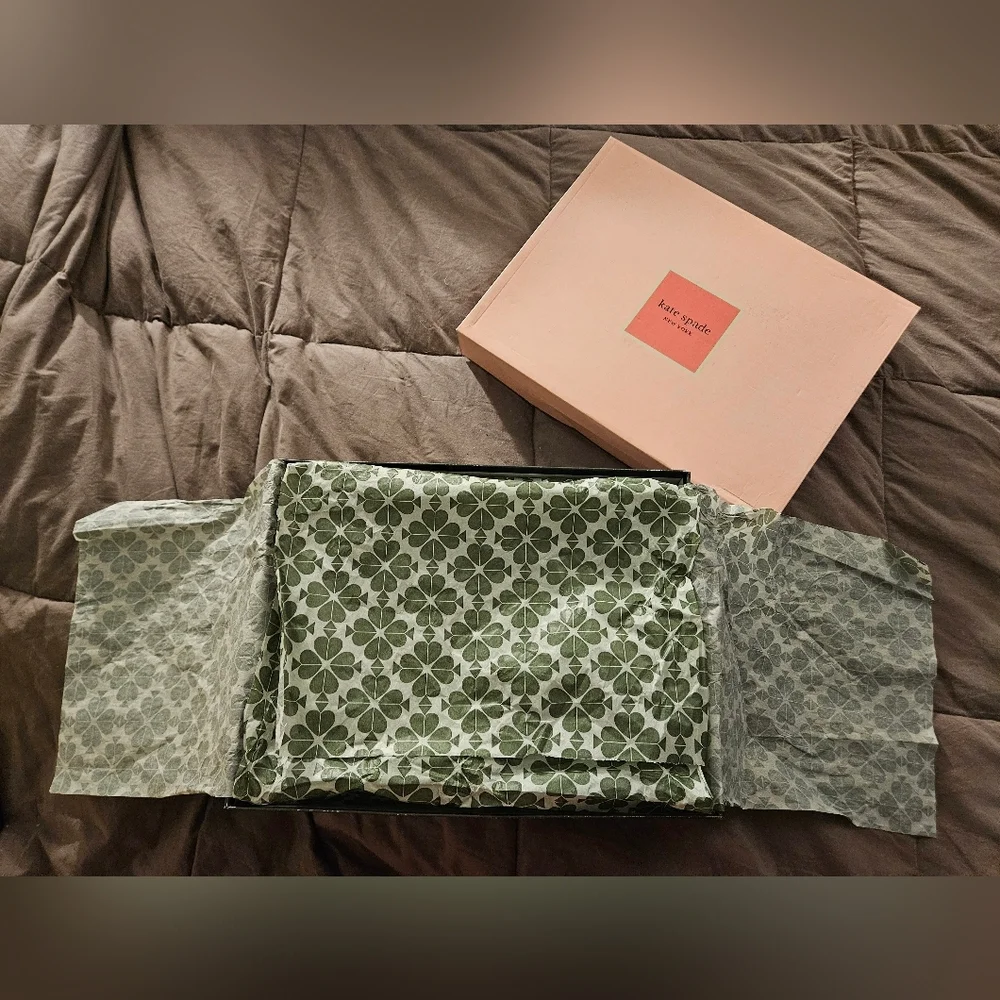 Kate Spade Morgan Boots Original Box Dust Bag Clover Tissue Packaging Set 7.5B